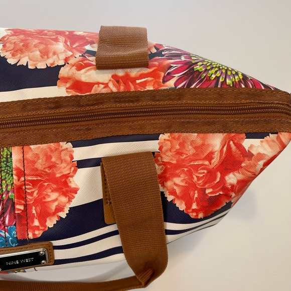 Nine West Floral Striped Faux Leather Tote Bag - Picture 4 of 15